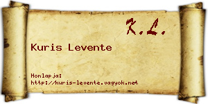 Kuris Levente névjegykártya